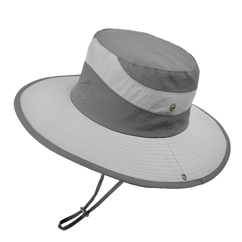 GUSTAVE Bucket Hat Summer Cap - UPF 50+ Sun Protection, Adjustable Wide Brim, Breathable Mesh, Unisex Design For Beach, Camping & Fishing, Flip-Up Option, Gray GUSTAVE Bucket Hat Summer Cap - UPF 50+ Sun Protection, Adjustable Wide Brim, Breathable Mesh, Unisex Design For Beach, Camping & Fishing, Flip-Up Option, Gray